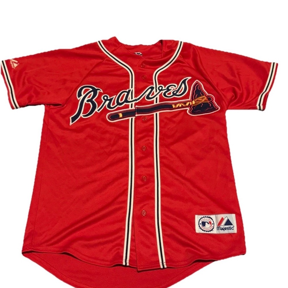 Atlanta Braves Red Majestic MLB Jersey Men’s Size M Genuine Merchandise USA